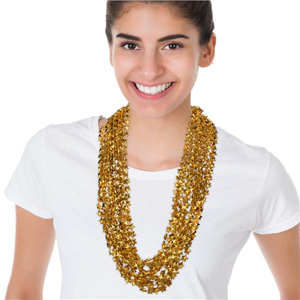 Gold Bead Star 33 Inch Necklaces