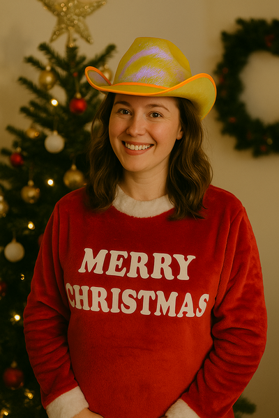 EL WIRE Light Up Iridescent Space Gold Cowboy Hat