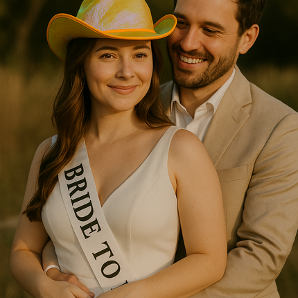 EL WIRE Light Up Iridescent Space Gold Cowboy Hat