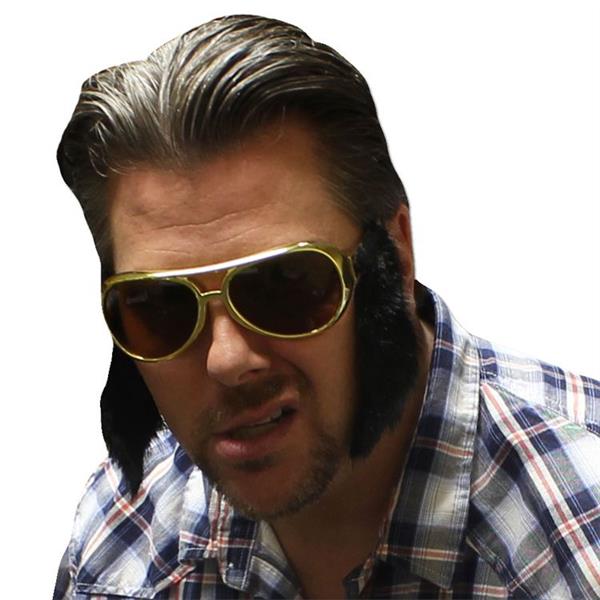 Gold King Sunglasses With Black Sideburns