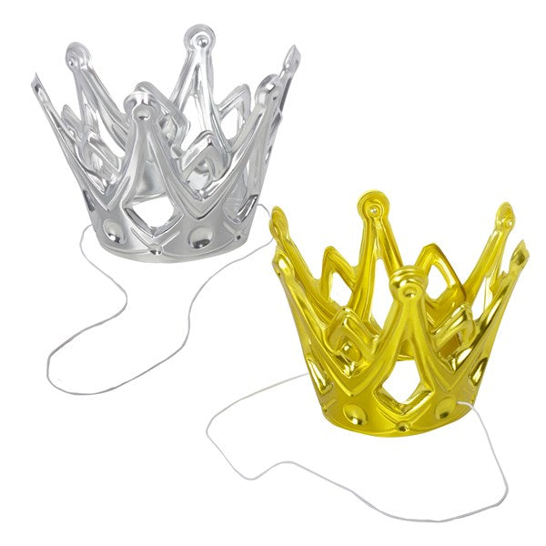 Gold & Silver Princess Mini Crowns - Pack of 12 Tiaras