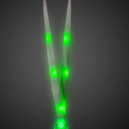 LED Light Up Green Lanyard