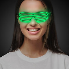 Green Light Up EL Wire Sound Activated Slotted Shades