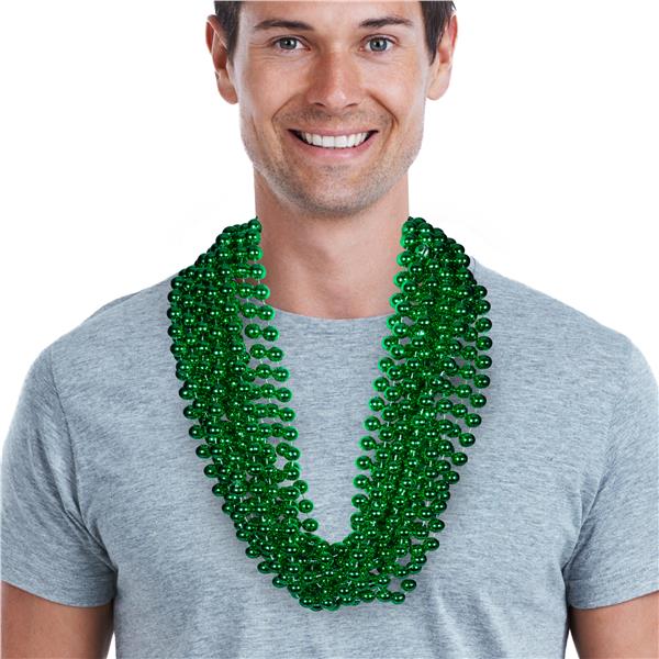 Green 33 Inch 12mm Bead Necklaces