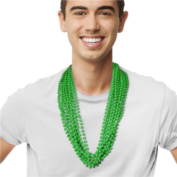 Green 33 Inch 7mm Bead Necklaces