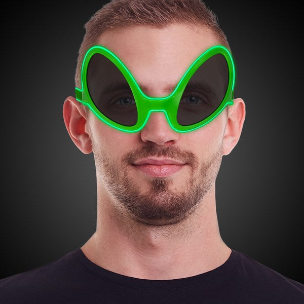 Green Alien Light Up EL Wire Sunglasses