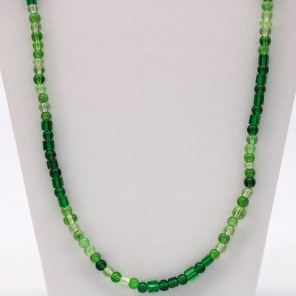 Green Glass Bead 27 Inches Necklaces