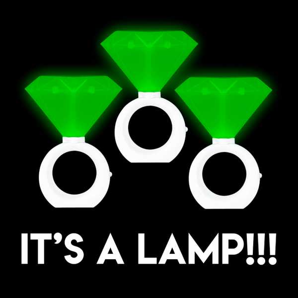 Green LED Diamond Rings