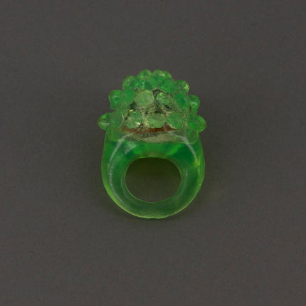 Green LED Light Up Flashy Jelly Bumpy Rings