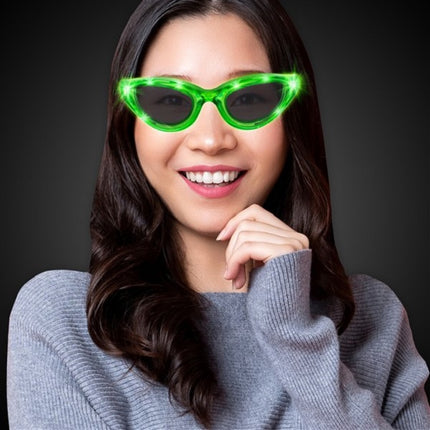 Green LED Light Up Sunglasses
