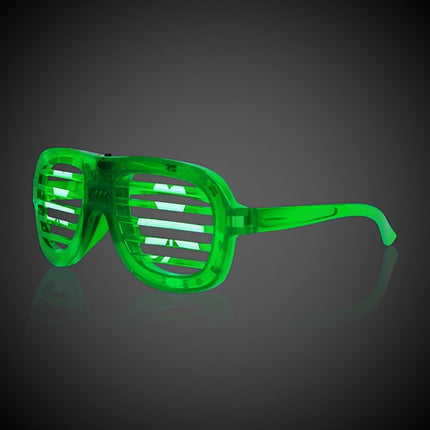 Green LED St. Pat's Shamrock Slotted Shades