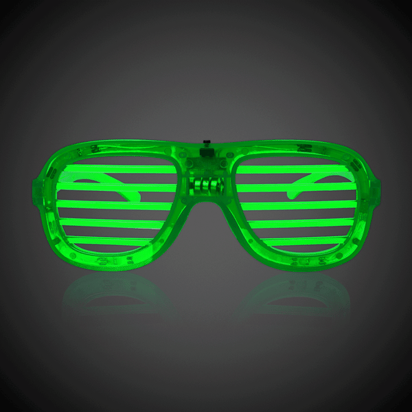Green Slotted LED Light Up Glasses