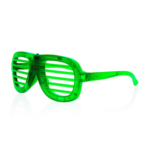 Green Slotted LED Lighted Glasses