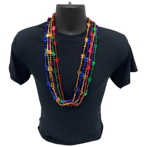 Guitar Bead Necklace - 6 Assorted Colors