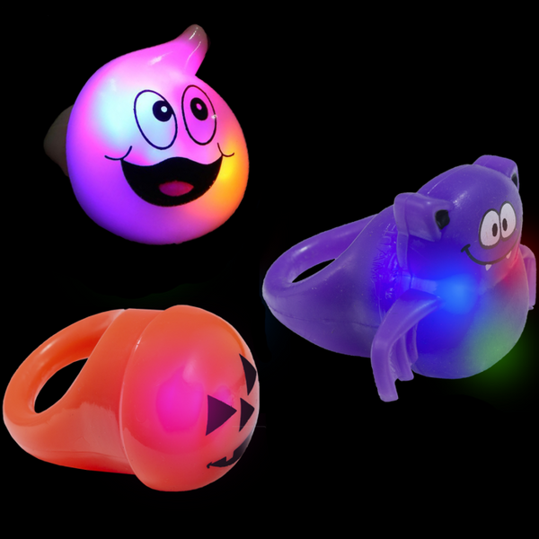 Halloween Ghouls Light Up Rings - Assorted Shapes