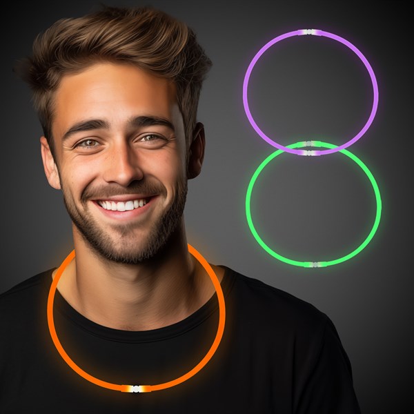 Halloween Glow In The Dark Necklaces Retail Counter Display - Pack of 48