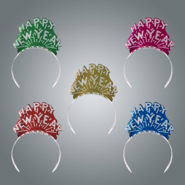 Happy New Year Tiara Assortment - Assorted Pack of 12 Tiaras