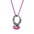 Hot Pink Jumbo Diamond Ring 7mm Beaded 33 Inches Necklace