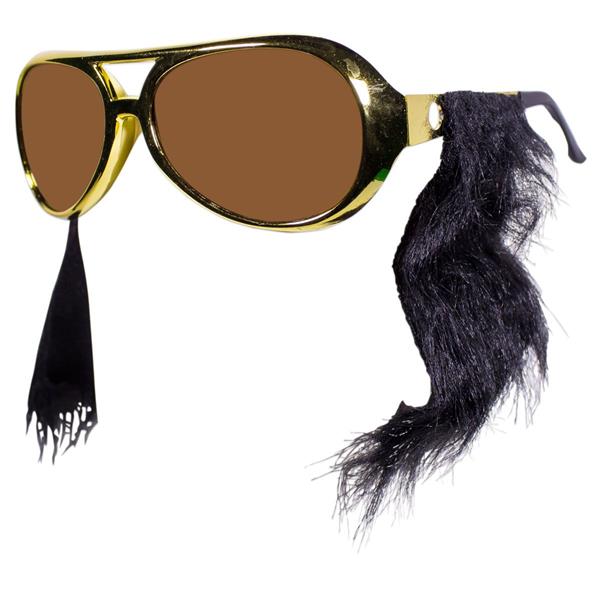 King Gold Sunglasses With Black Sideburns