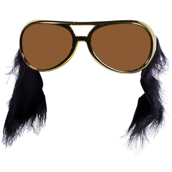 King Gold Sunglasses With Sideburns
