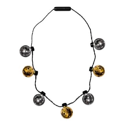 LED Gold Silver Disco Ball Necklace