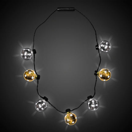 LED Gold Silver Disco Ball Necklace