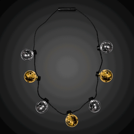 LED Gold Silver Disco Ball Necklace