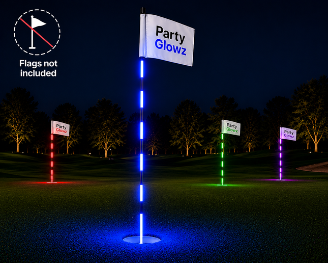LED Light Up 6.5 ft Night Golf Putting Flag Sticks