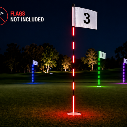 LED Light Up 6.5 ft Night Golf Putting Flag Sticks