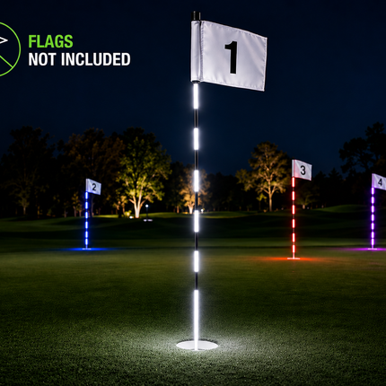 LED Light Up 6.5 ft Night Golf Putting Flag Sticks