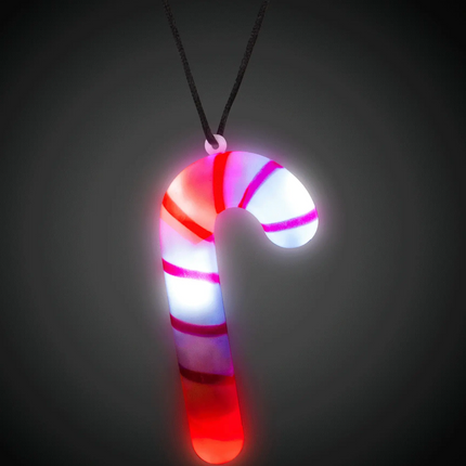 LED Light Up Flashing Candy Cane Necklace