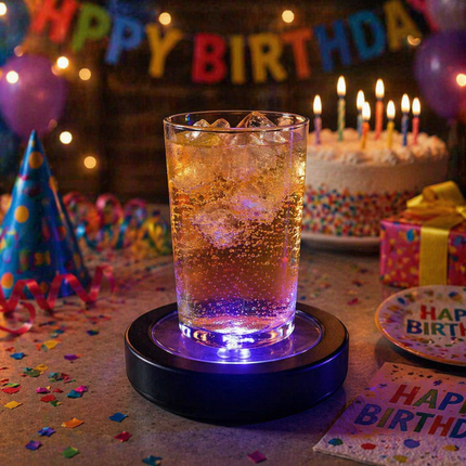 LED light up coasters for birthday party