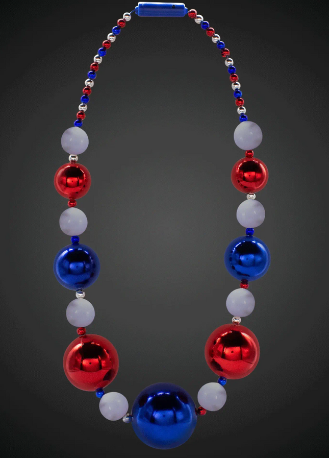 LED Light Up Patriotic Jumbo Bead Necklace