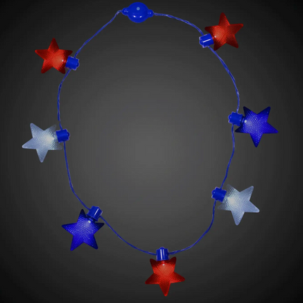 LED Light Up Patriotic Star Necklace