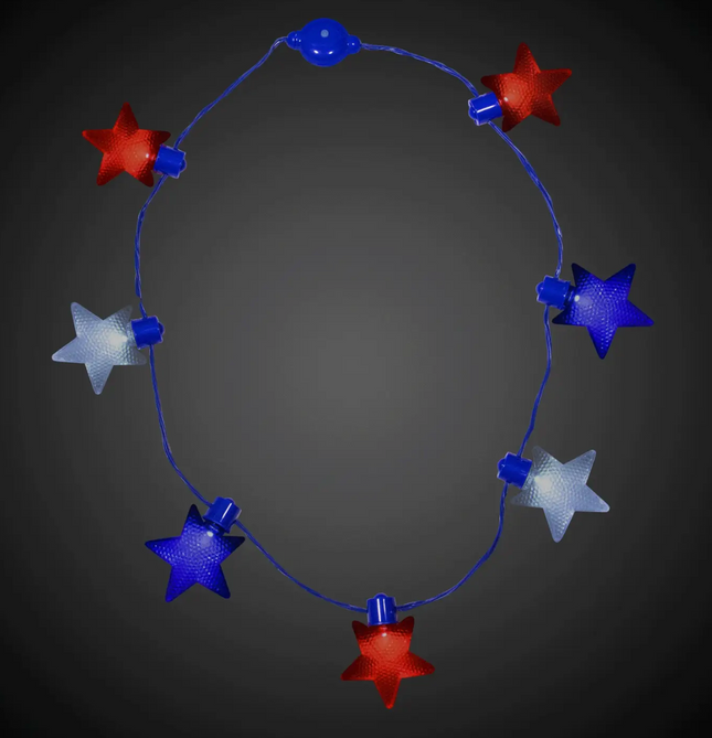 LED Light Up Patriotic Star Necklace
