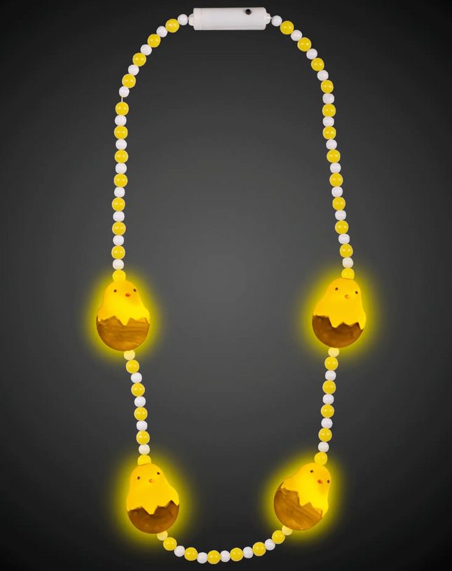 LED Light Up Easter Chicks Bead Necklace