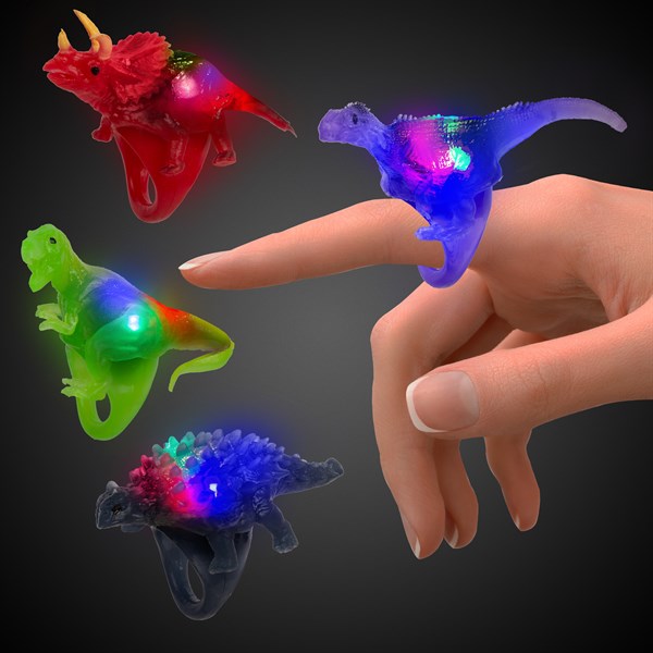 LED Light Up Dinosaur Rings - Assorted