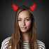 LED Light Up Red Devil Horns Headbands - Pack of 12