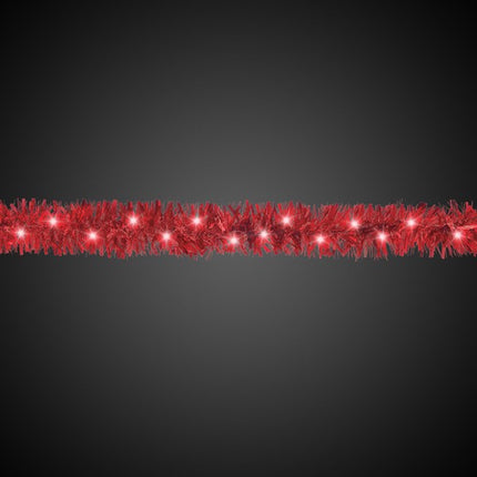 LED Red Tinsel 9' Garland