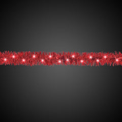 LED Red Tinsel 9' Garland