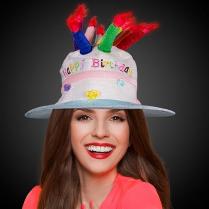 LED Birthday Cake Hat With Light Up Candles