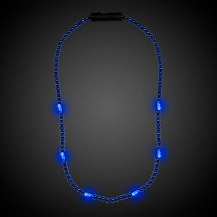 LED Blue 30 Inch Beaded Necklace
