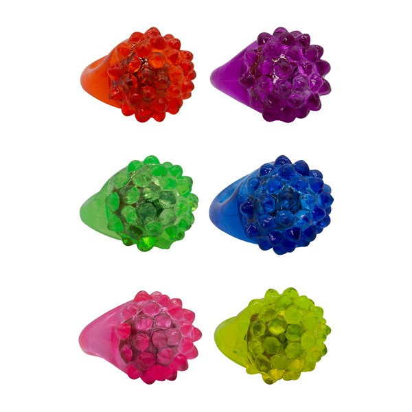 LED Light Up Bumpy Jelly Rings - Assorted Pack of 24