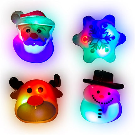LED Light Up Flashing Christmas Rings Assortment