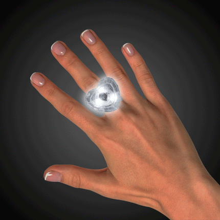 LED Diamond Bling Rings - Assorted Shapes