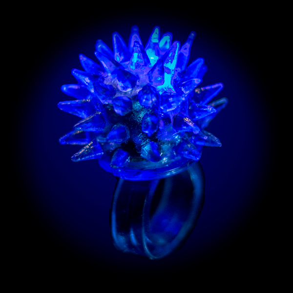 Blue LED Flashing Porcupine Rings