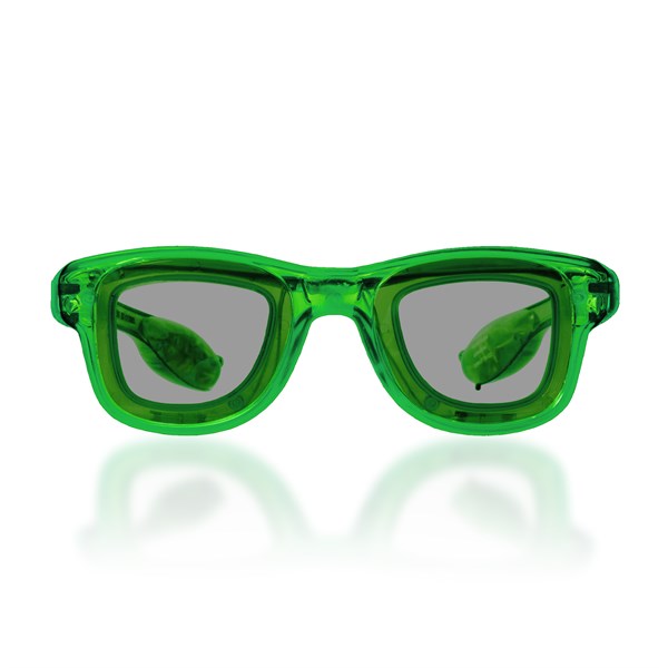 LED Flashing Green Retro Sunglasses