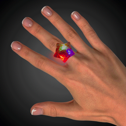 LED Light Up Love Star Jelly Rings