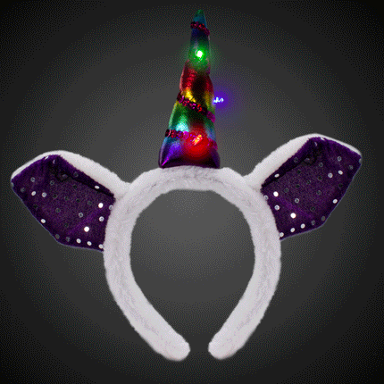 LED Flashing Multi-Color Unicorn Headband