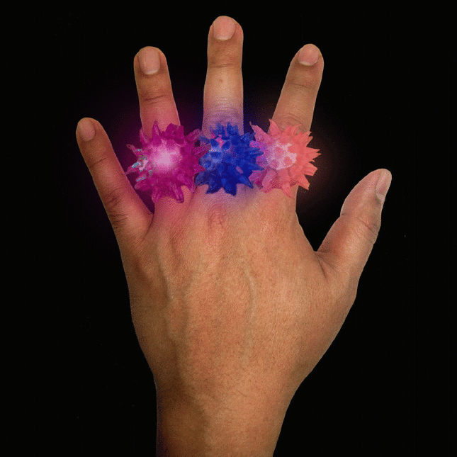 LED Flashing Porcupine Rings